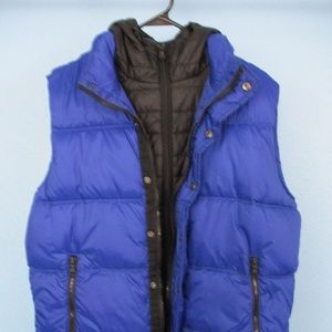 Express Men Double Zipper Winter Hooded Vest